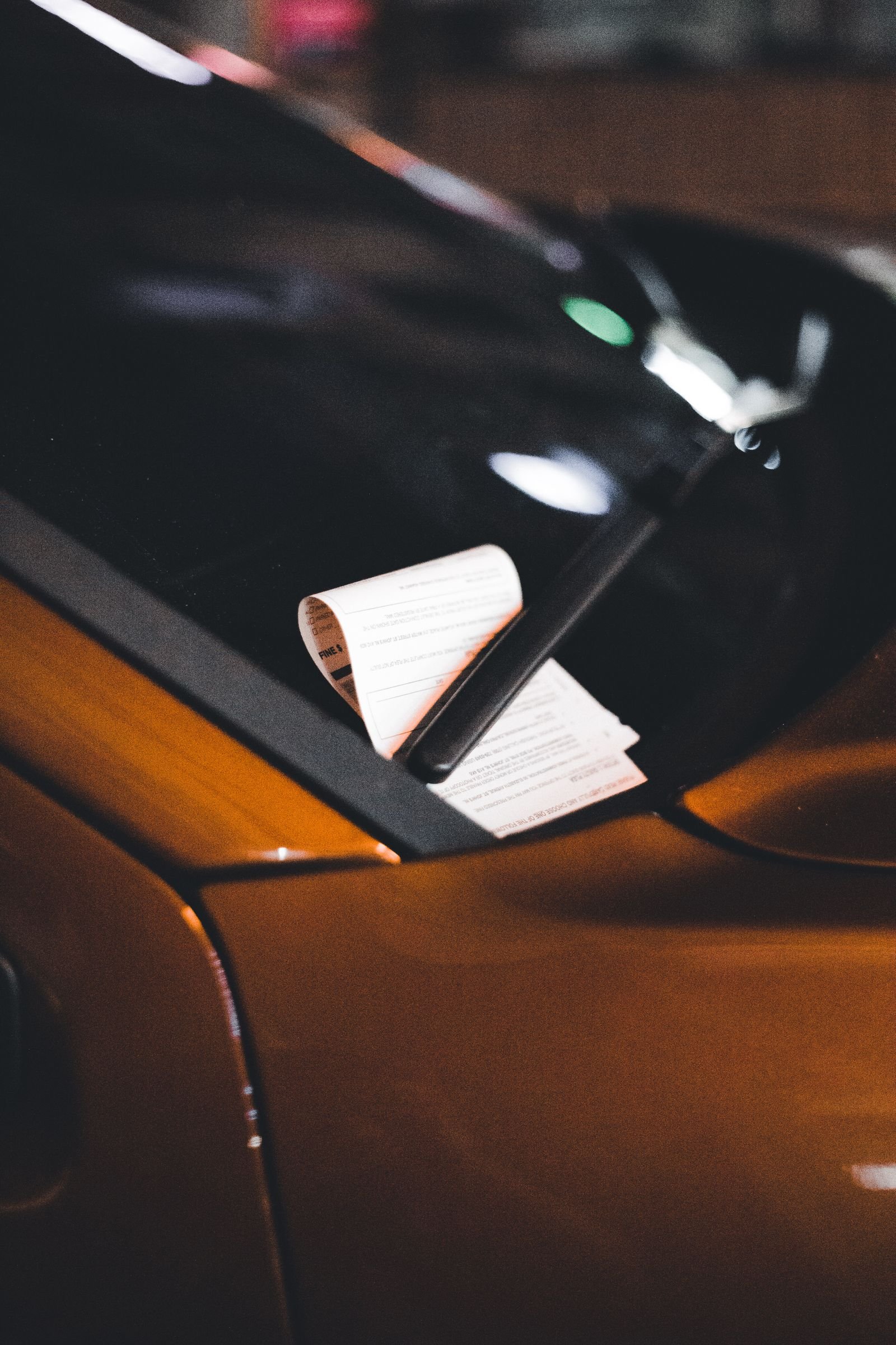 Parking Charge Notice placed on a windscreen
